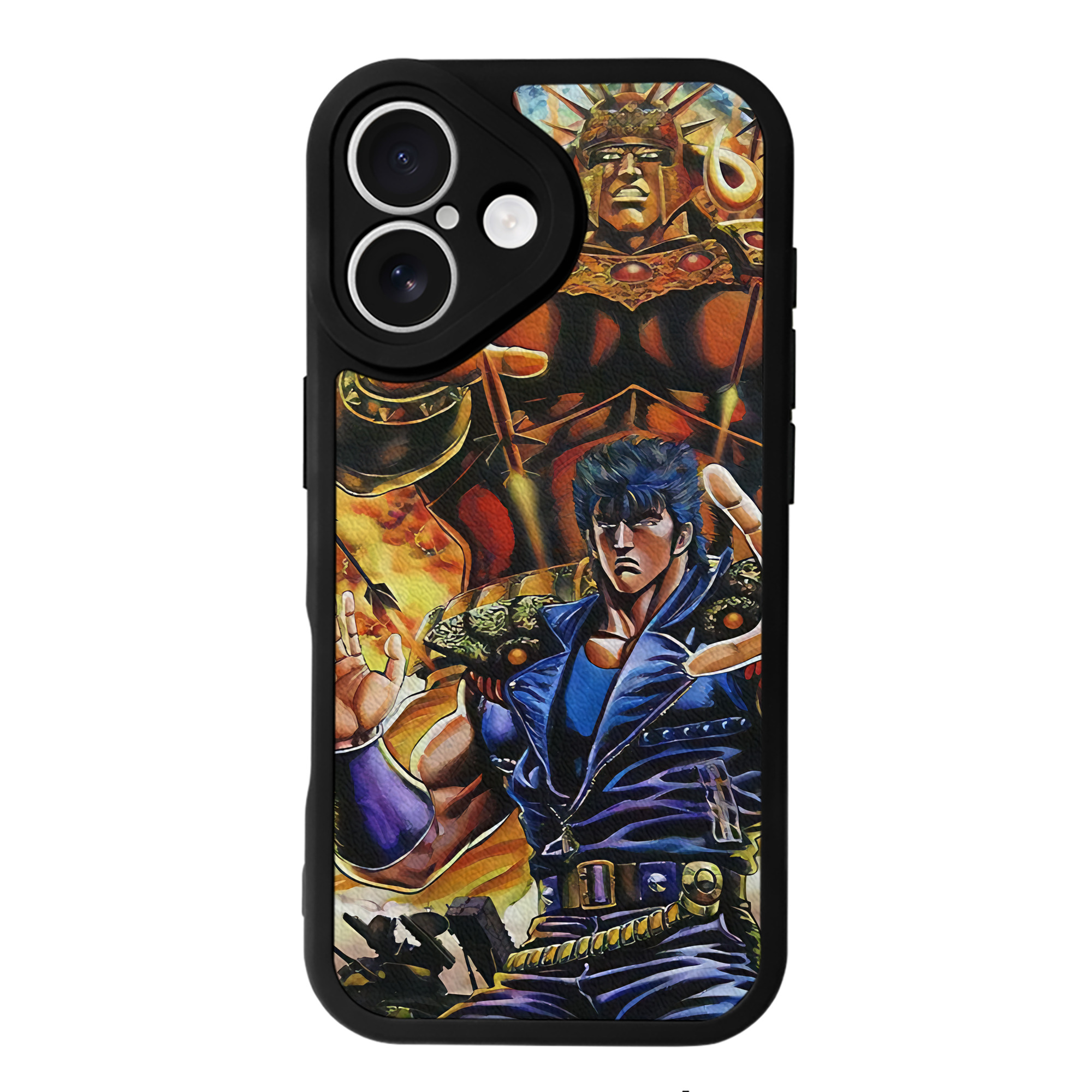 （画像用） 北斗の拳 Fist of the North Star 【iPhone 16シリーズ対応】シリコンスマホケース（レザー調） 材質：シリコン